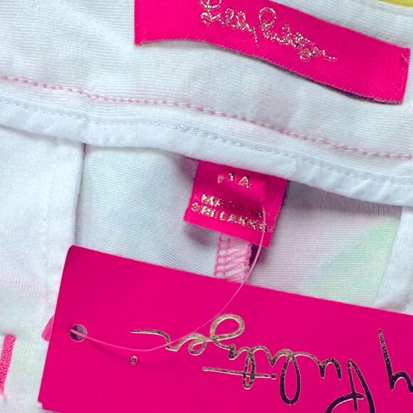 NWT Lilly Pulitzer Knit Callahan
Shorts Sz 14 Stretch pink Squeeze The Day - Picture 5 of 9